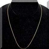 J011. 14K gold Jeanine Payer bowl pendant with drop diamond necklace on 16” chain - $210